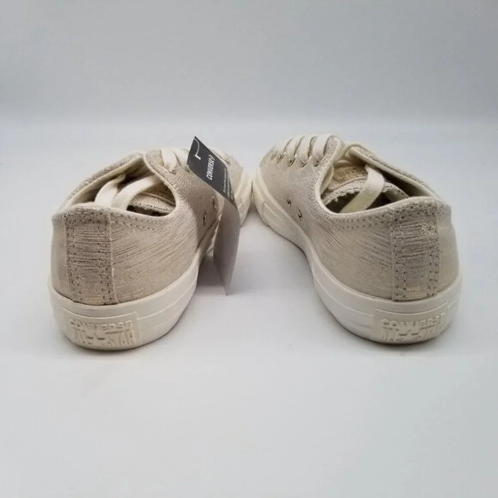 Converse Chuck Taylor All Star Egret Gold Metallic Junior‎ Sneaker Shoe Size 2